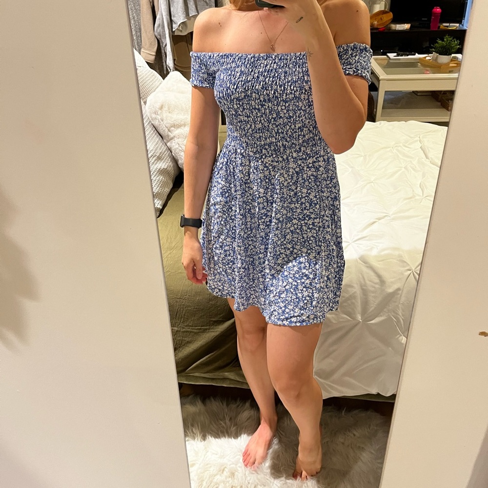 Never worn Blue Floral Shein dress